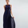 Asos robe longue bleu marine