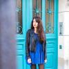 Robe bleu collant noir