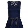 Robe bleu dentelle morgan