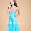 Robe bleu turquoise longue