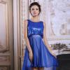 Robe courte devant longue derriere bleu