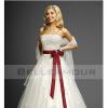 Robe de mariée blanche ceinture rouge