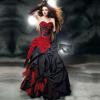 Robe de mariée gothique rouge et noir