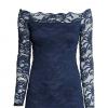 Robe dentelle bleu h&m