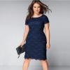 Robe dentelle bleu marine grande taille