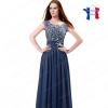 Robe longue bleu nuit