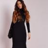 Robe longue moulante noir