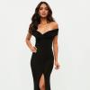 Robe longue noir fendue