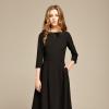 Robe longue noir manche 3 4