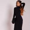 Robe longue noir manche longue