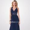 Robe longue soiree bleu marine