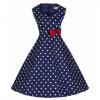 Robe pois bleu marine