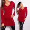 Robe pull rouge femme