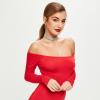 Robe rouge col bateau