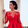 Robe rouge courte dentelle