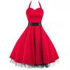 Robe rouge pois noir