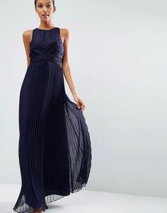 Asos robe longue bleu marine