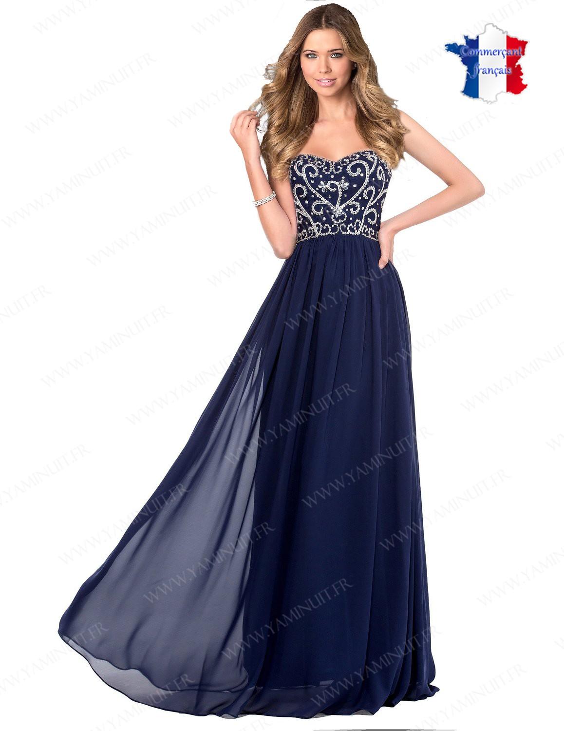 Longue robe bleu