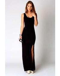 Longue robe noir fendue
