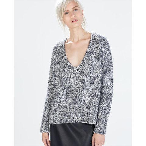 Pull col v femme zara