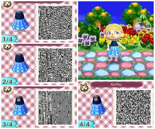 Qr code animal crossing new leaf robe d'été bleu