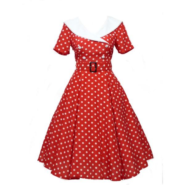 Robe à pois rouge