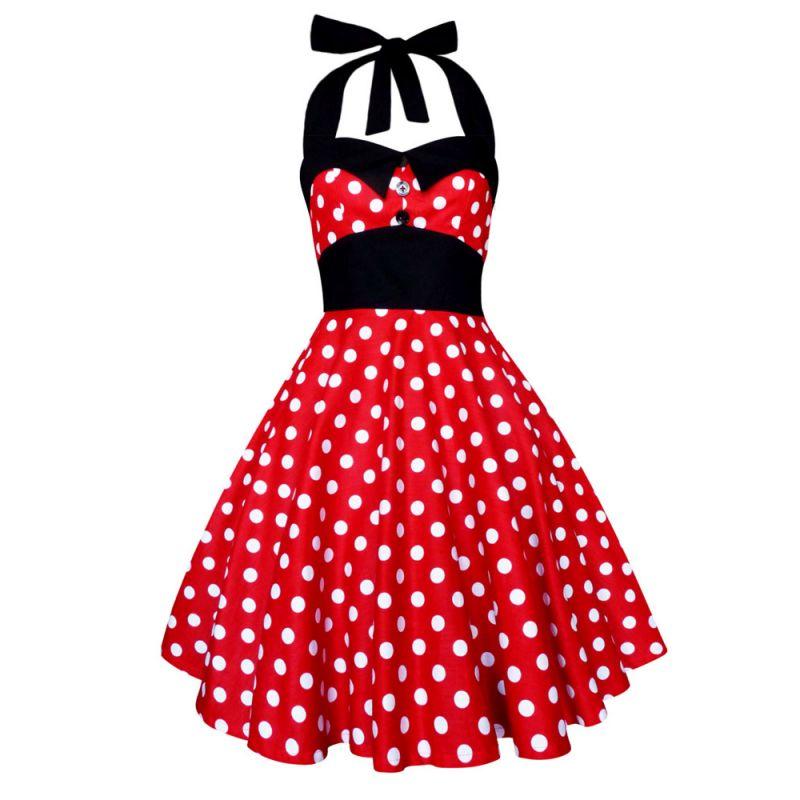 Robe à pois rouge