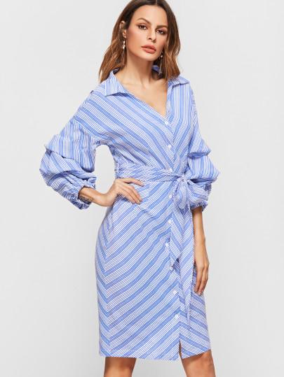 Robe a rayure bleu et blanc