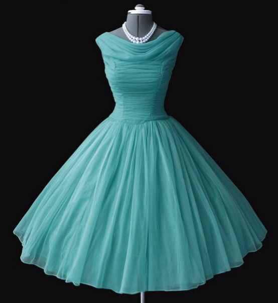 Robe année 50 bleu