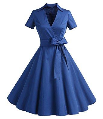 Robe année 50 bleu