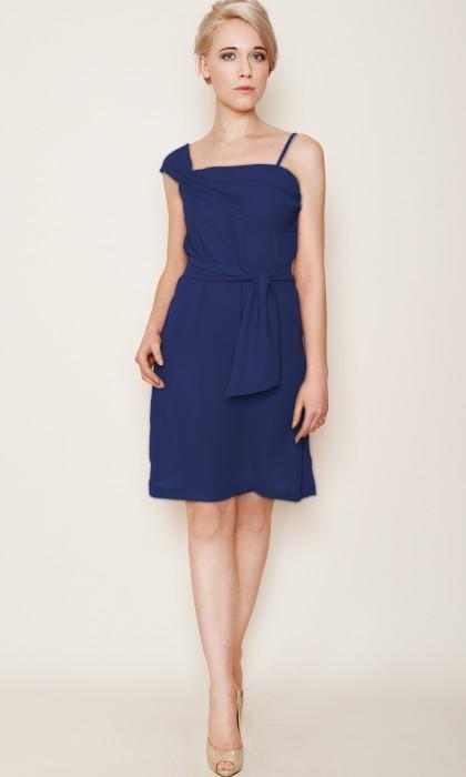 Robe asymétrique bleu marine