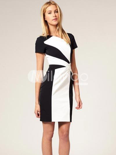 Robe blanc et noir pour femme