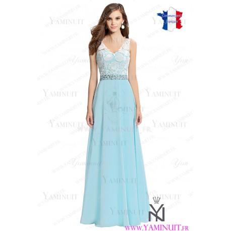 Robe bleu ciel longue