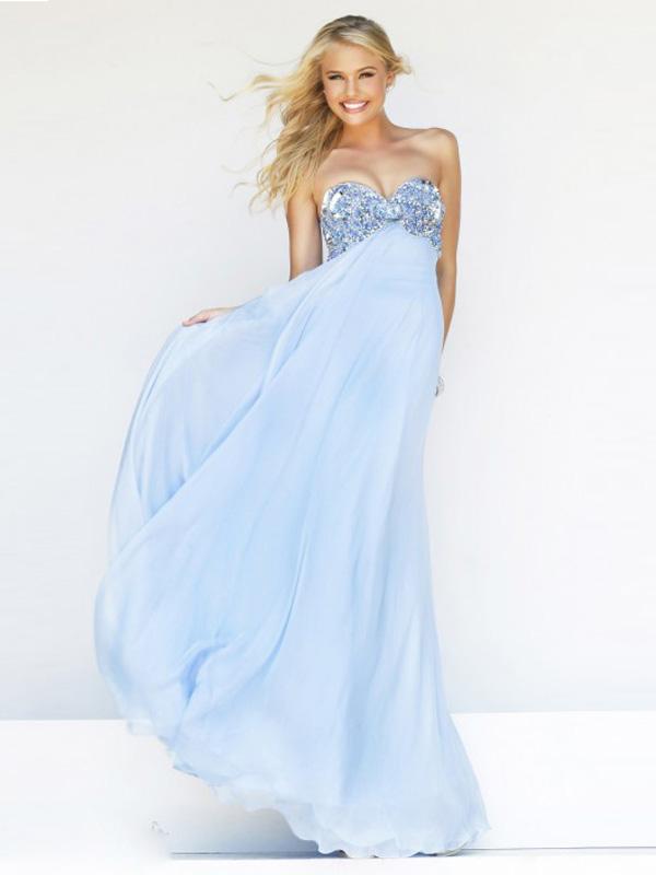 Robe bleu ciel longue