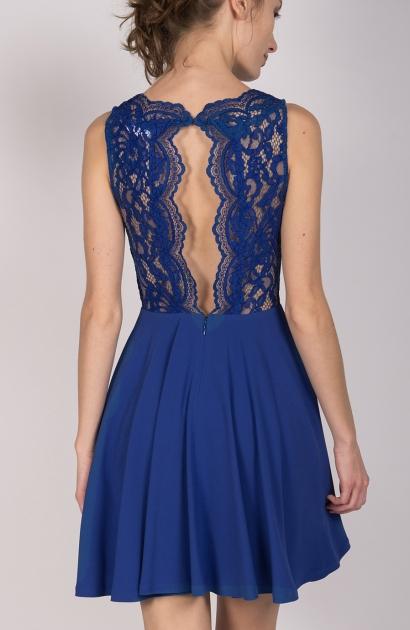 Robe bleu electrique dentelle