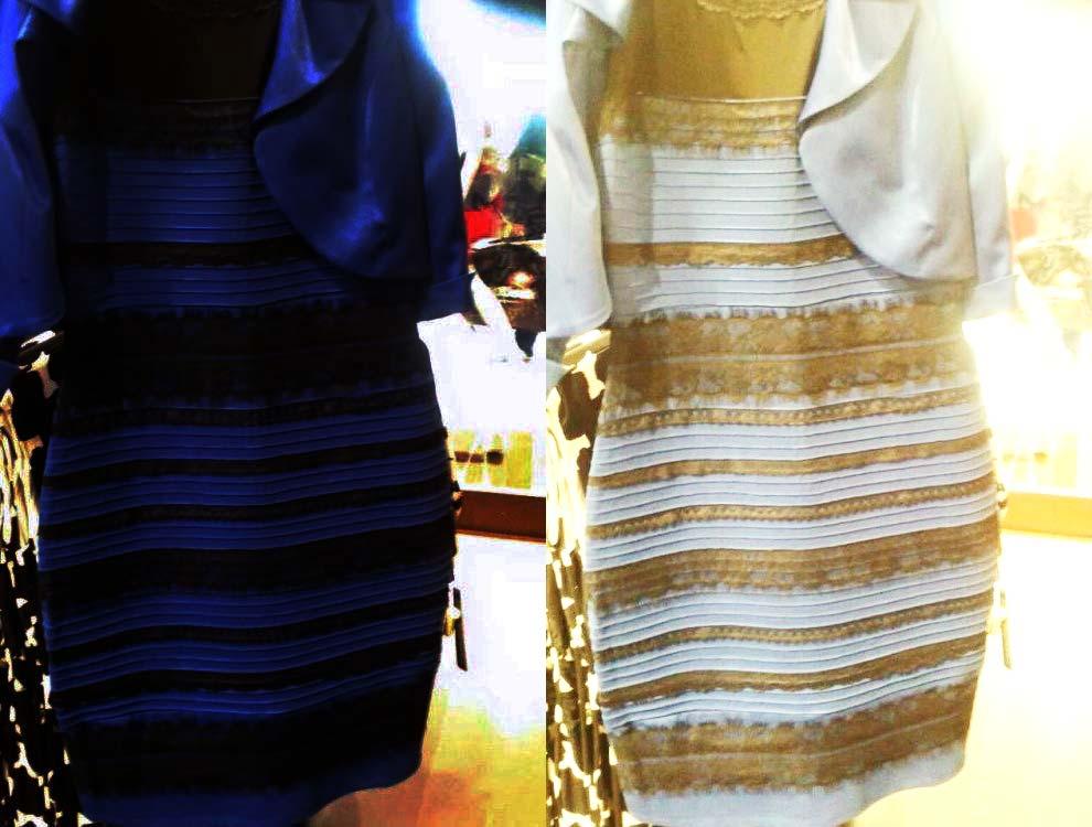 Robe bleu et noir ou blanche et or explication