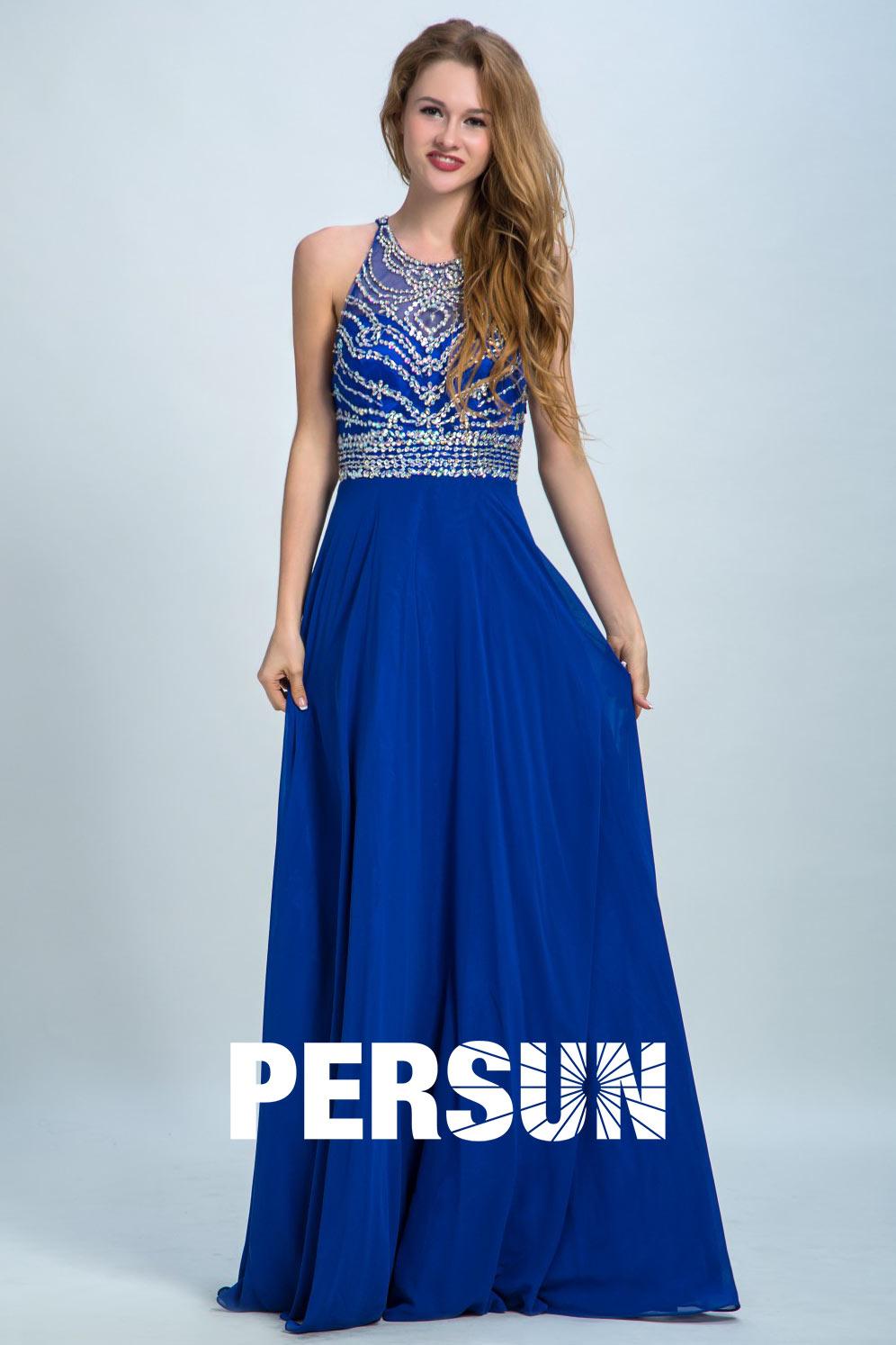 Robe bleu longue