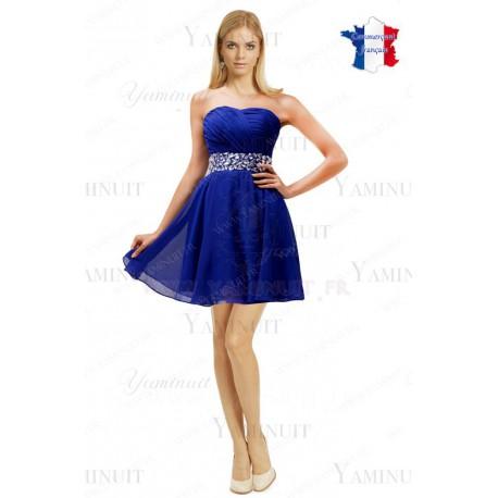 Robe bleu roi courte cocktail