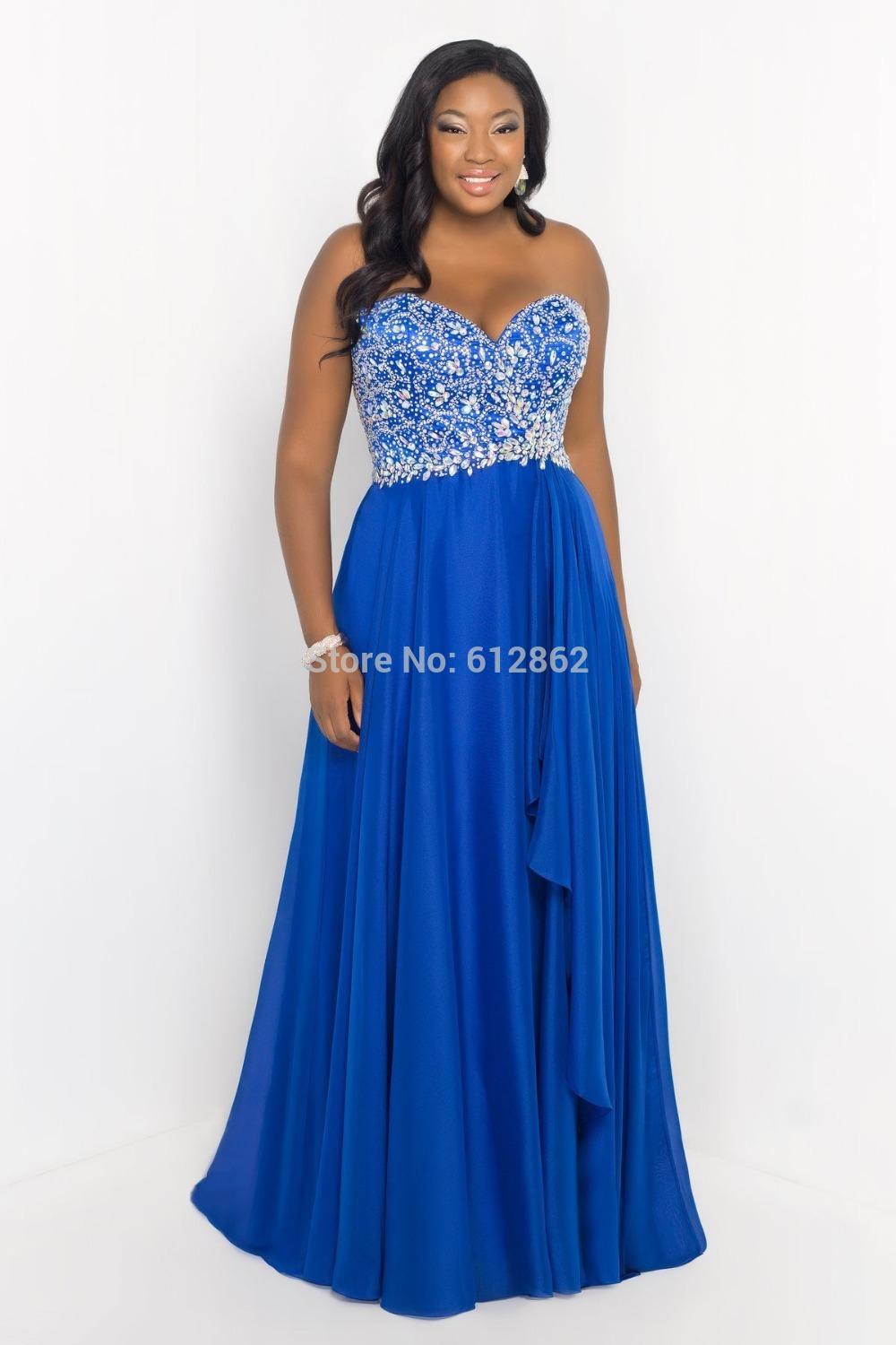 Robe bleu roi grande taille