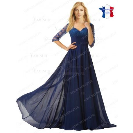 Robe bleu roi manche longue