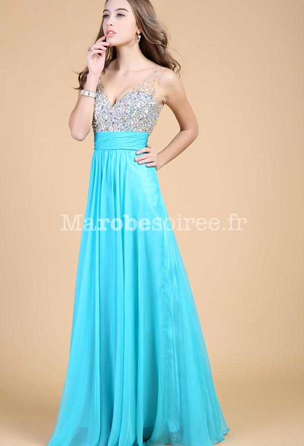 Robe bleu turquoise longue