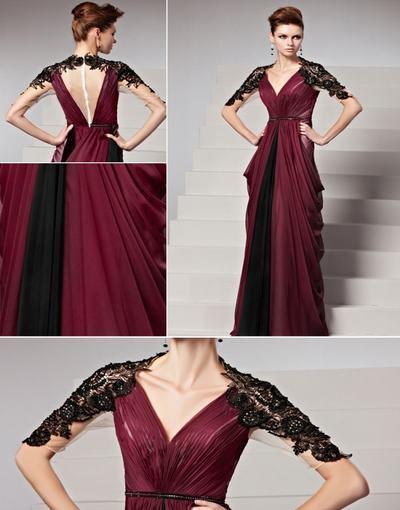 Robe bordeaux et noir