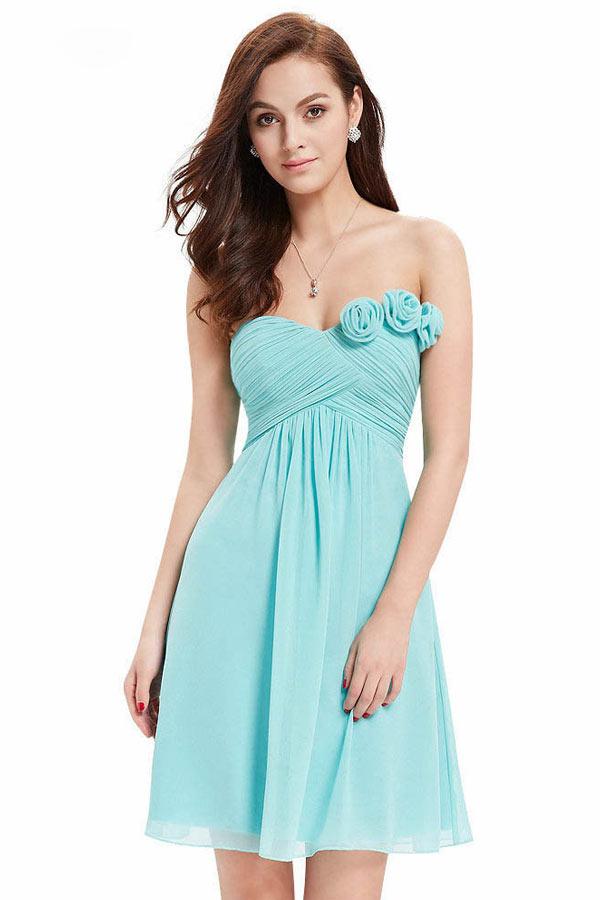 Robe bustier bleu turquoise