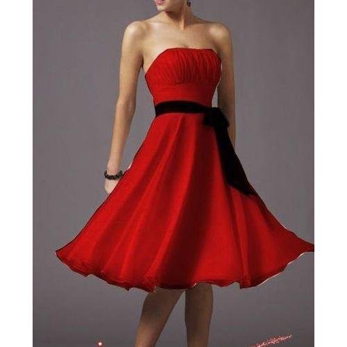 Robe bustier rouge et noir