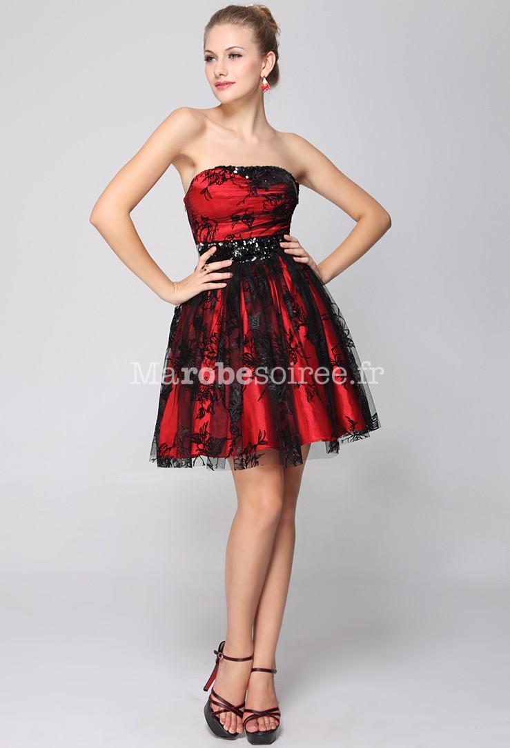 Robe bustier rouge et noir