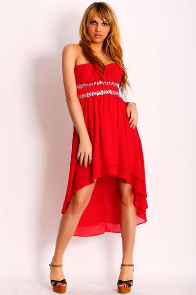 Robe bustier rouge pas cher