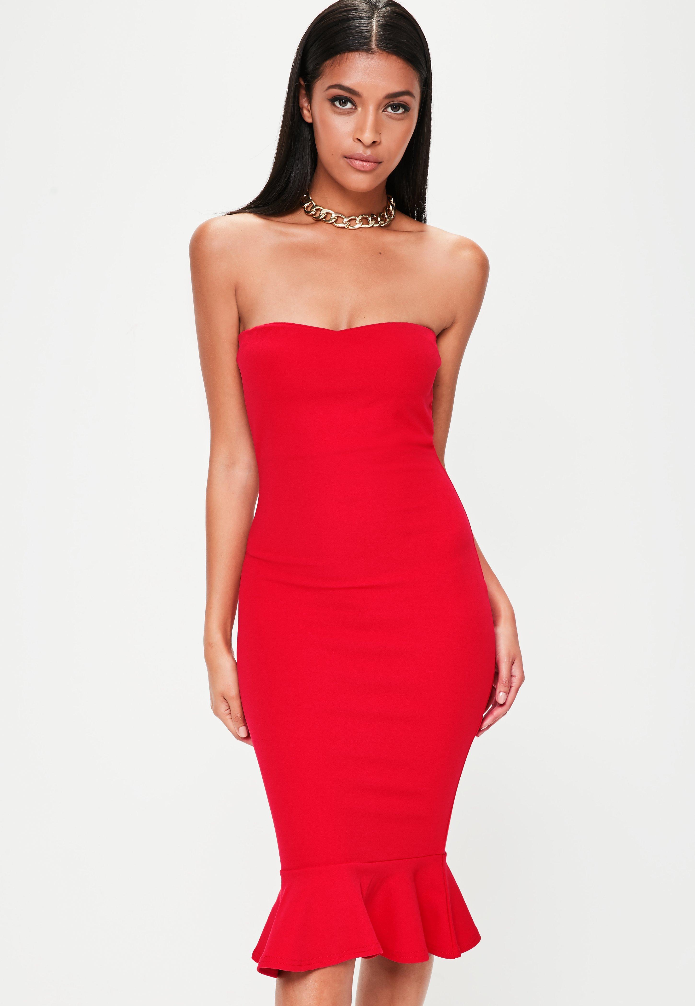 Robe bustier rouge