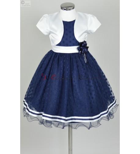 Robe ceremonie fille bleu marine