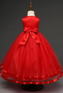 Robe ceremonie fille rouge