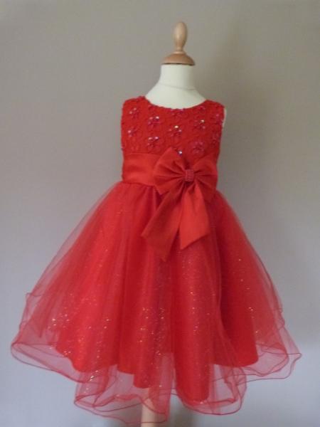 Robe ceremonie fille rouge